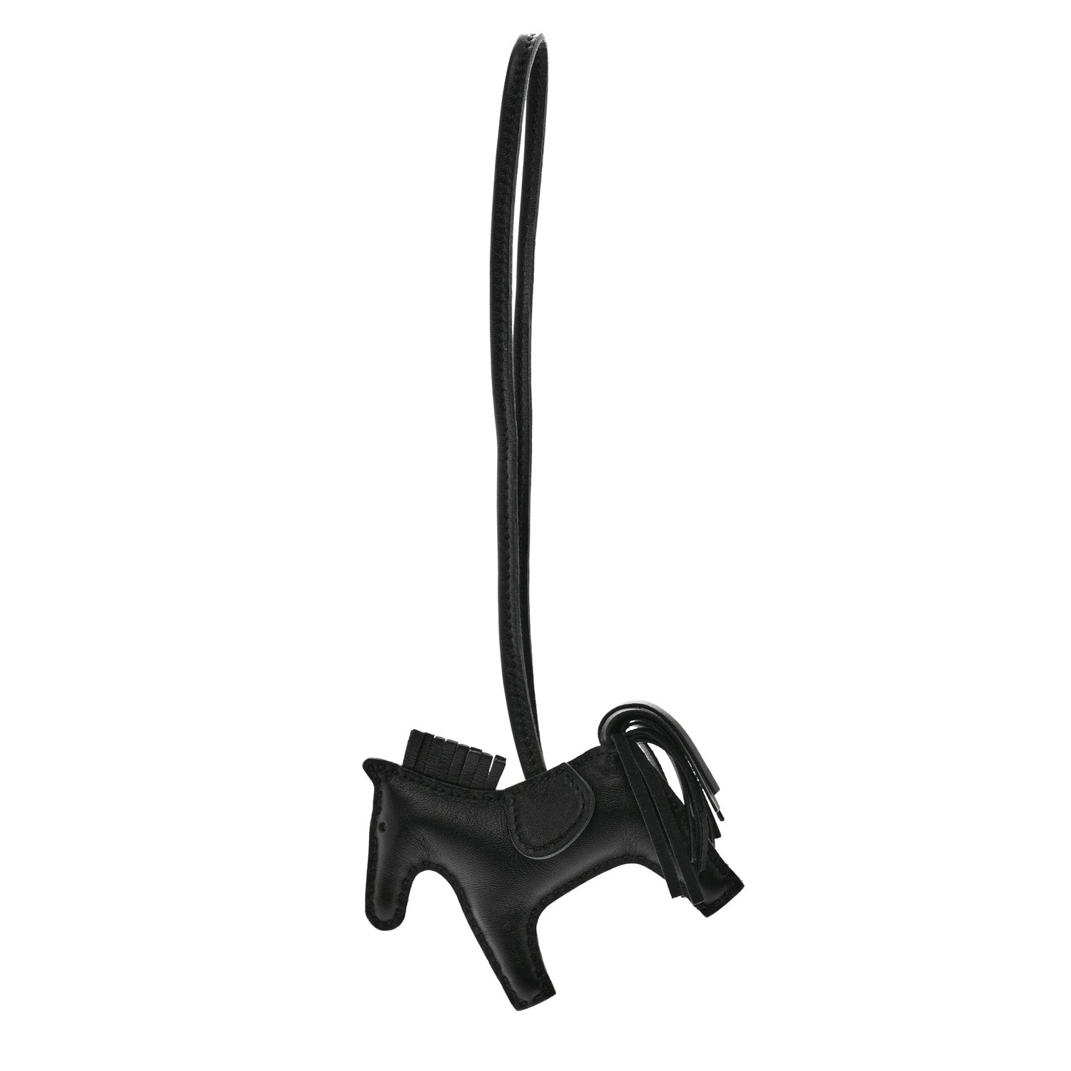 Hermes Milo Lambskin Grigri Rodeo Horse Bag Charm PM So Black 1 of 5