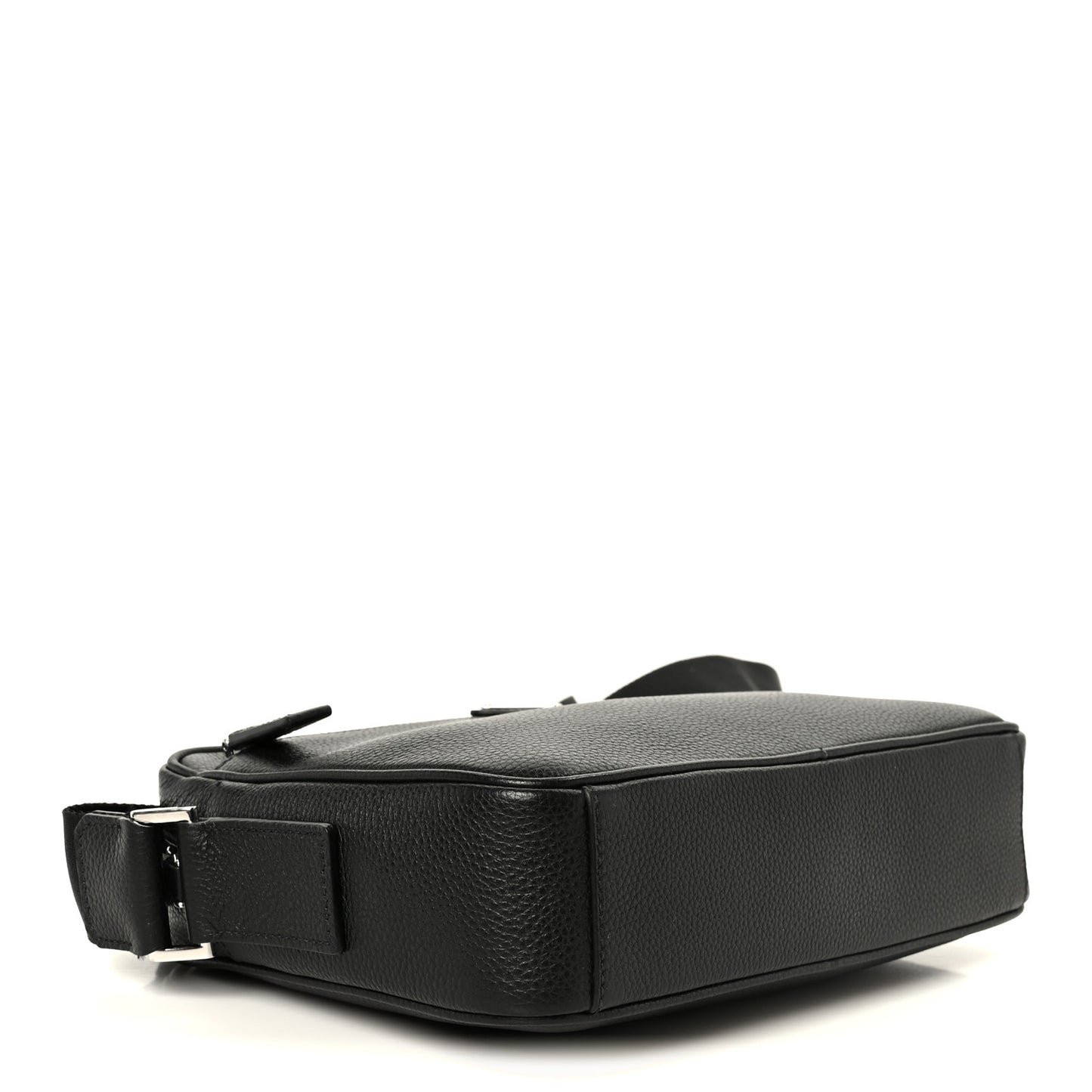 Vitello Daino Zip Shoulder Bag Black
