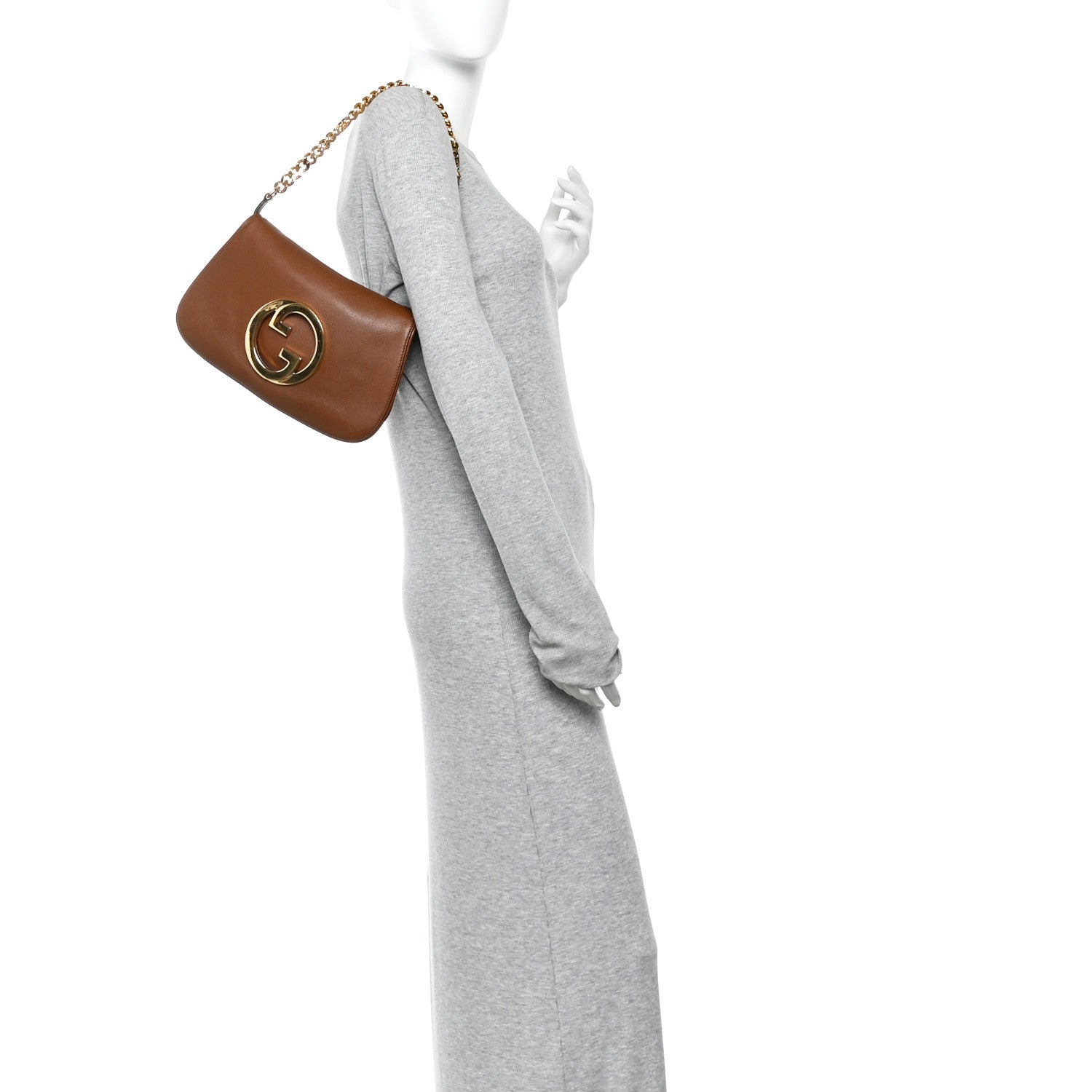 Gucci Roxy Calfskin Blondie Chain Shoulder Flap Bag Blondie Cognac 2 of 13
