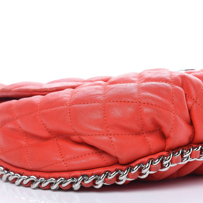 Chanel Washed Lambskin Quilted Large Chain Around Messenger Red 6 of 23