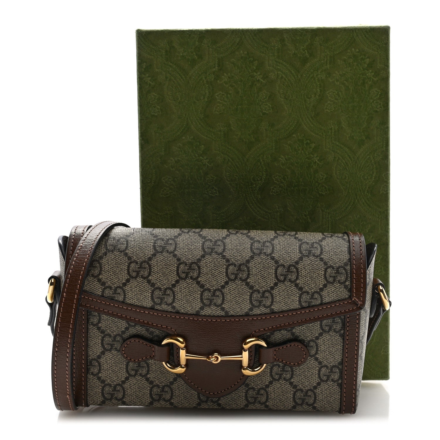 Gucci GG Supreme Monogram Mini Horsebit 1955 Shoulder Bag Beige Brown Sugar 11 of 11