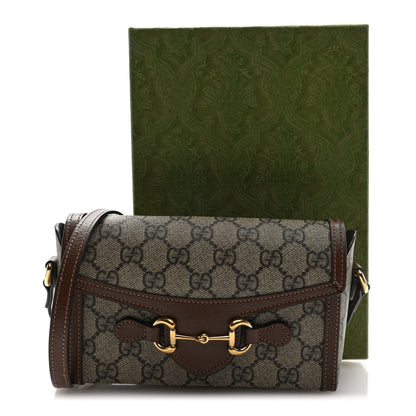 Gucci GG Supreme Monogram Mini Horsebit 1955 Shoulder Bag Beige Brown Sugar 11 of 11