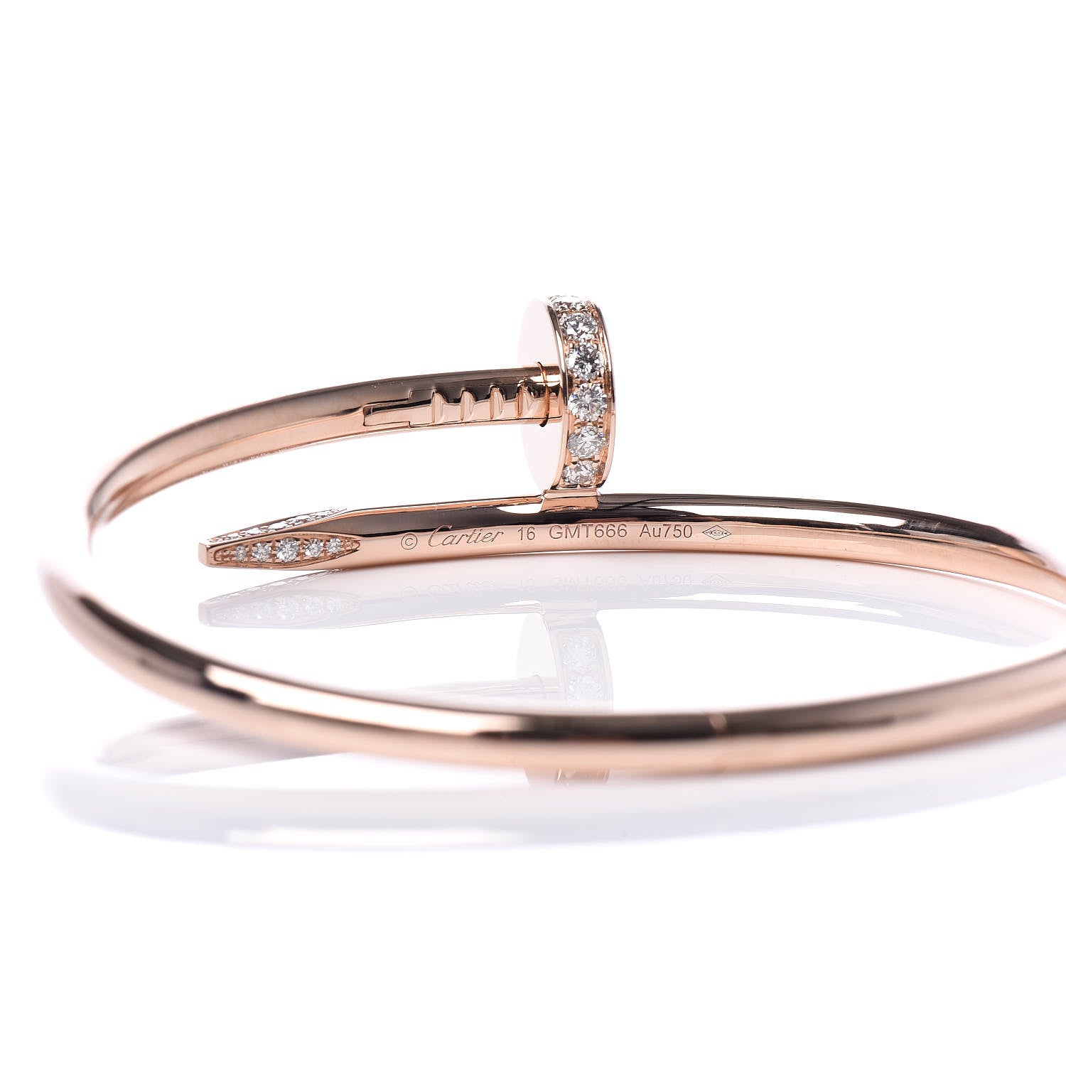 Cartier 18K Pink Gold Diamond Juste Un Clou Bracelet 16 4 of 6