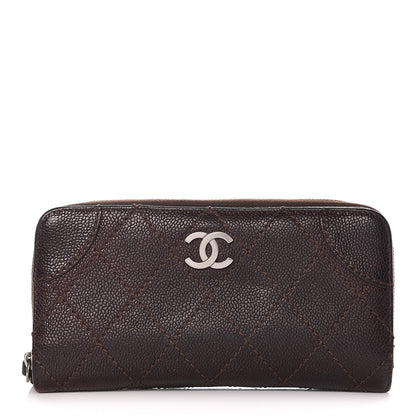 Chanel Caviar Quilted Outdoor Ligne Wallet Dark Brown 1 of 11