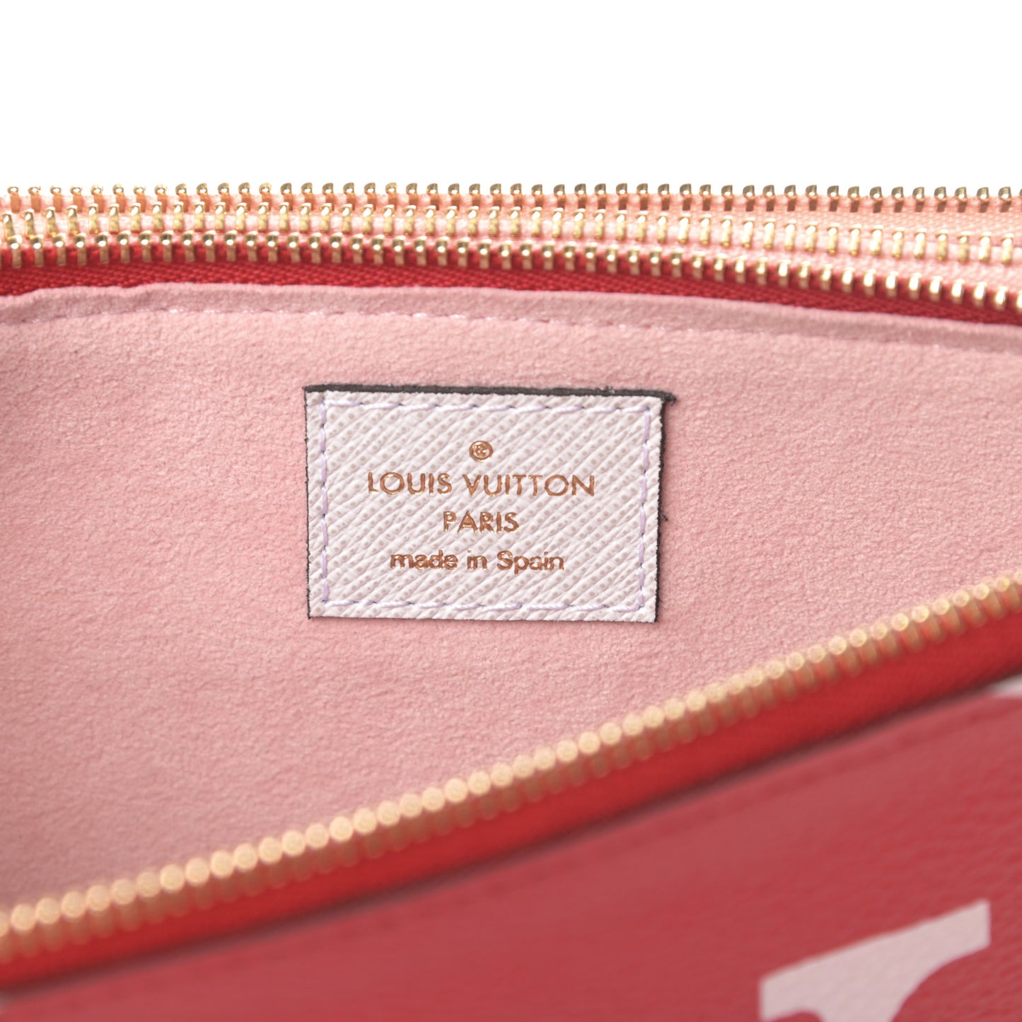 Monogram Giant Double Zip Pochette Rouge