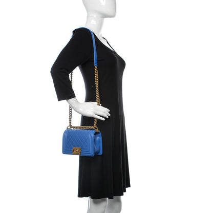 Chanel Lambskin Quilted Small Boy Flap Blue 2 of 10
