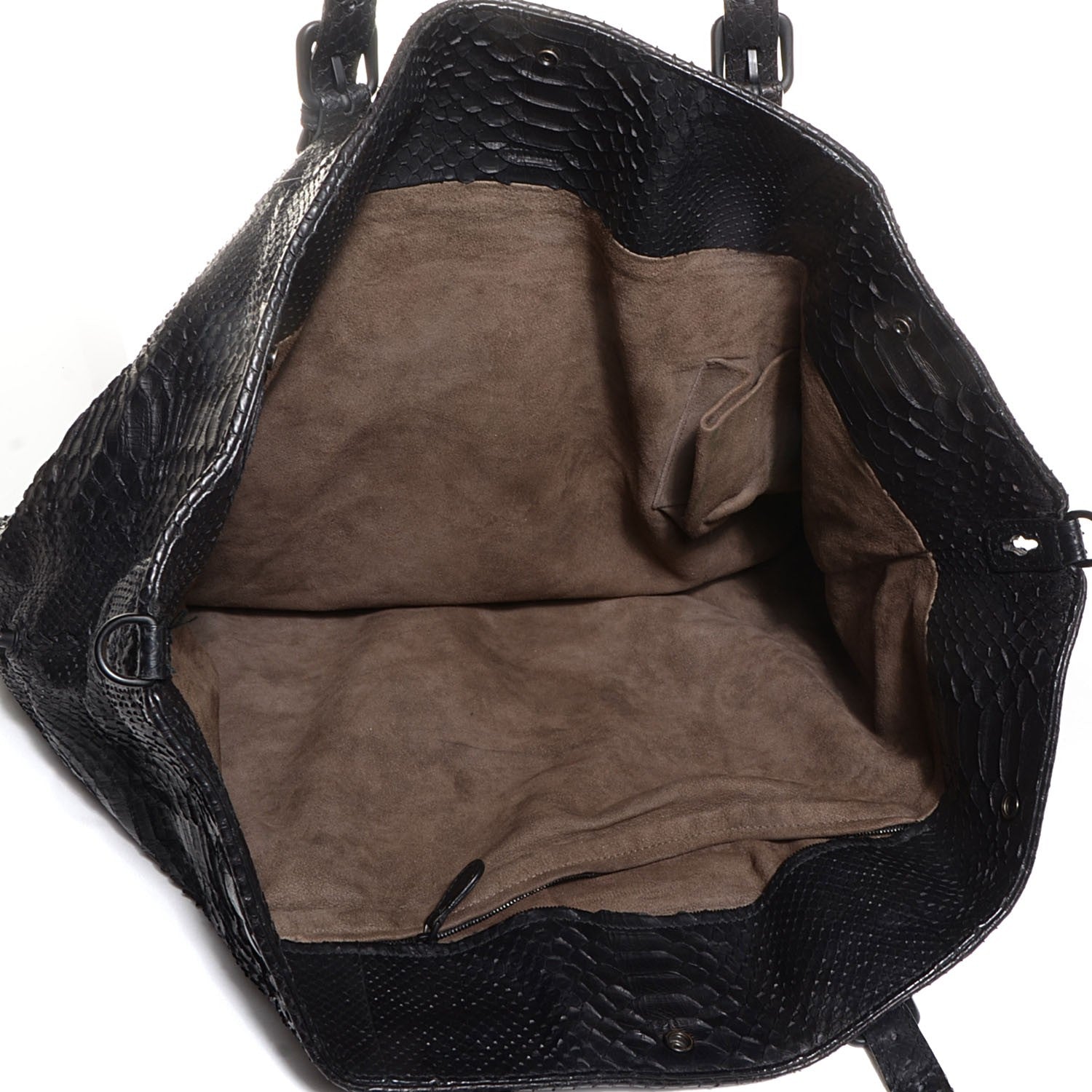 Bottega Veneta BOTTEGA VENETA Python Convertible Tote Bag Black 5 of 9