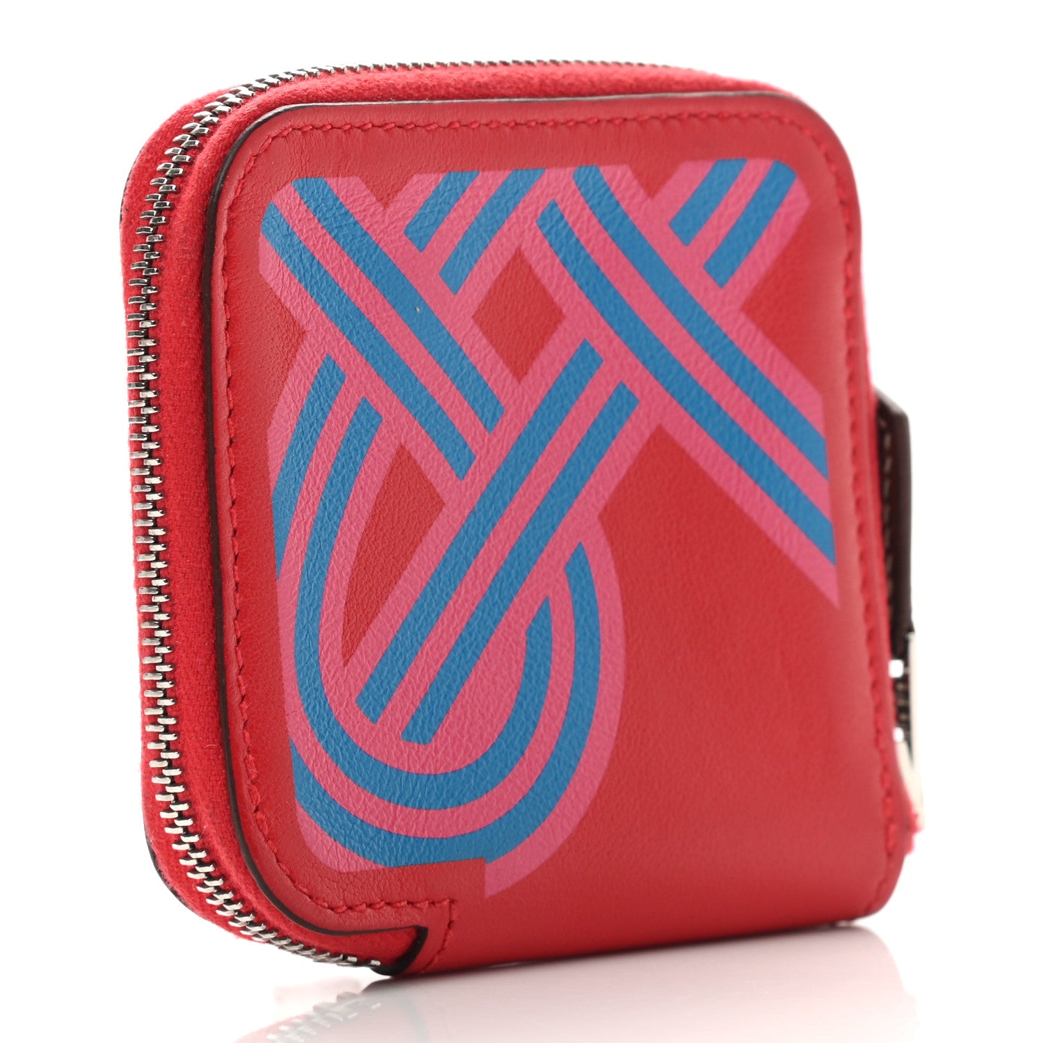 Hermes Swift Noeuds Marins Print Silk'in Compact Wallet Rouge De Coeur Bleu Frida 3 of 8
