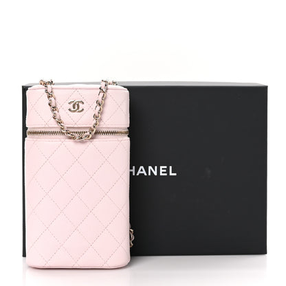 Chanel Caviar Quilted Phone Holder With Chain Light Pink 11 of 11