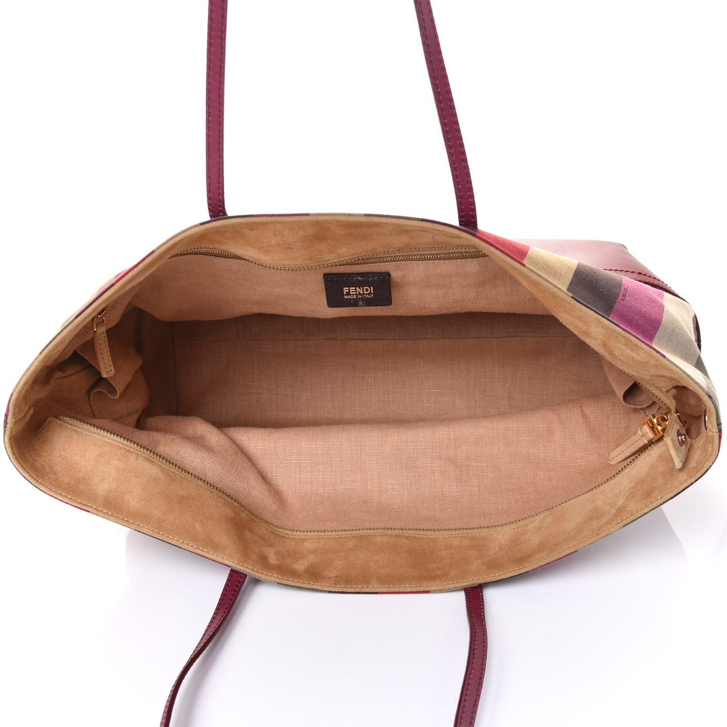 Pequin Striped Medium Roll Tote Bordeaux Multicolor Tobacco Lampone