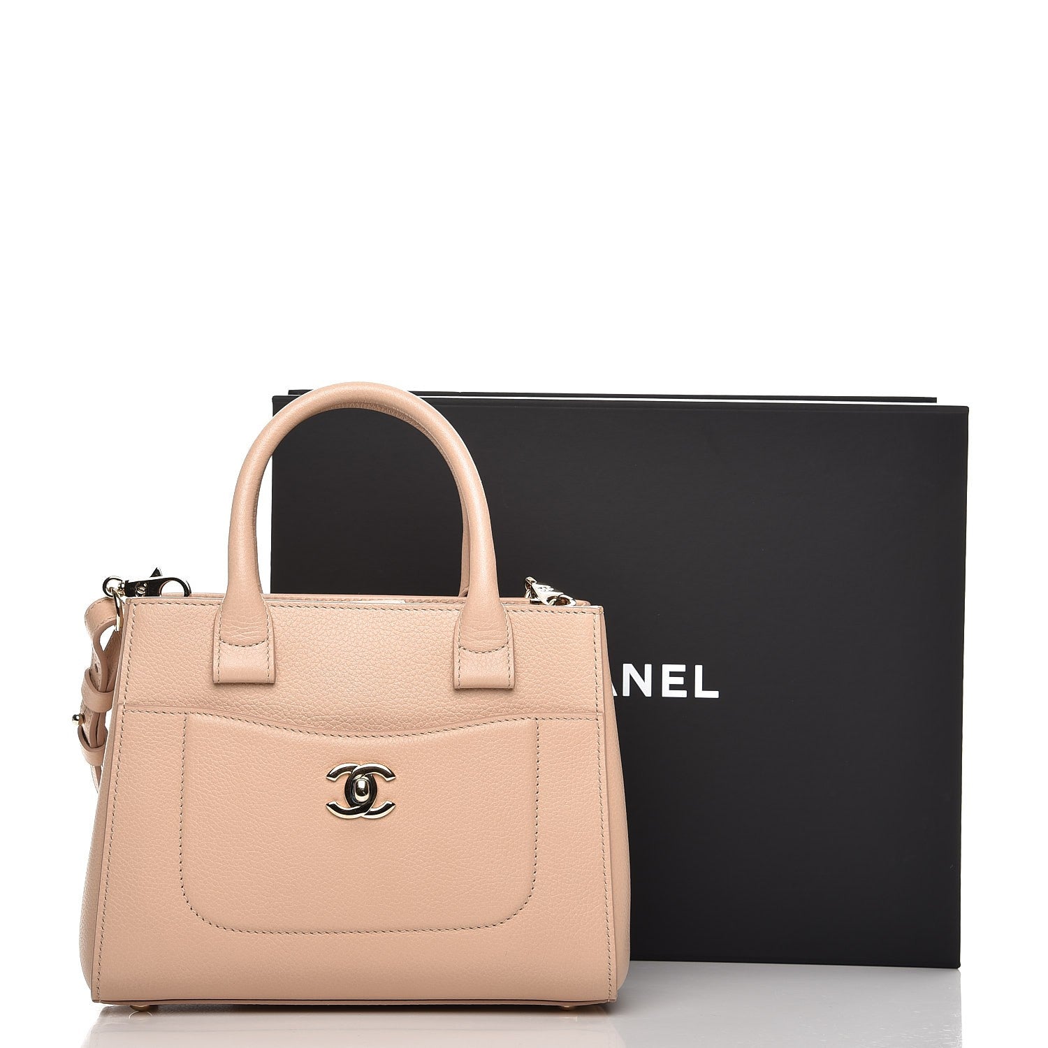 Chanel Grained Calfskin Mini Neo Executive Shopper Tote Light Beige 9 of 9