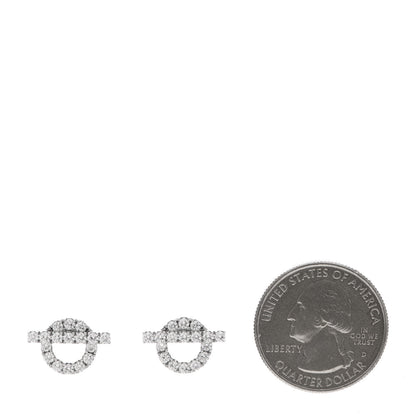 Hermes 18K White Gold Diamond Finesse Earrings 2 of 6
