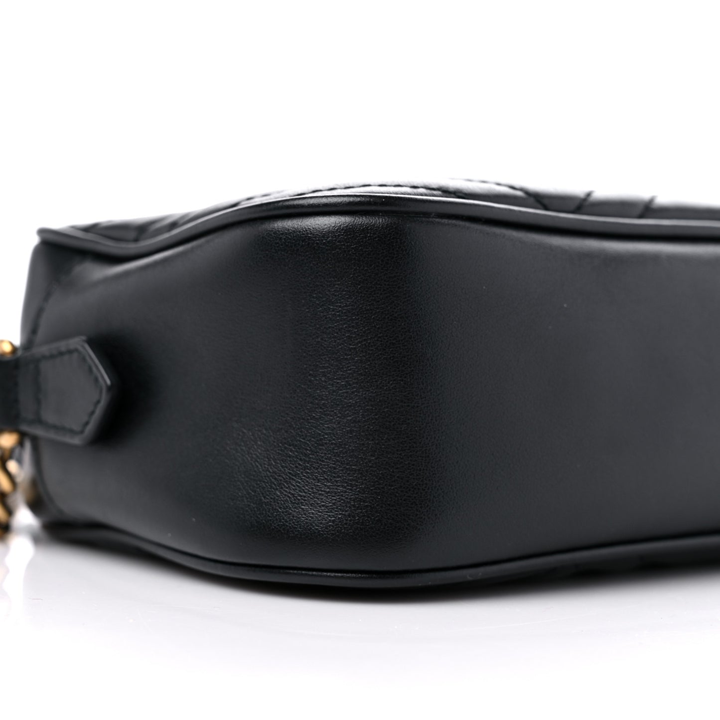 Calfskin Matelasse Small GG Marmont Chain Shoulder Bag Black