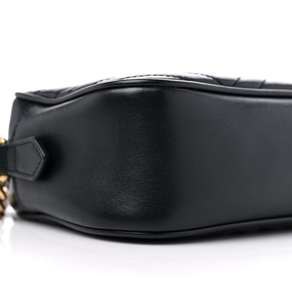 Gucci Calfskin Matelasse Small GG Marmont Chain Shoulder Bag Black 8 of 10