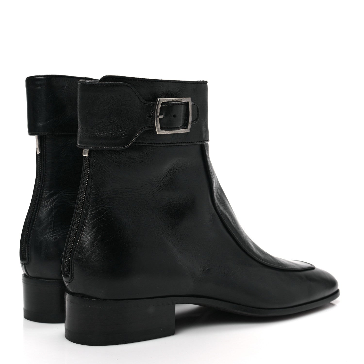 Saint Laurent Calfskin Miles 30 Ankle Boots 41 Black 4 of 10