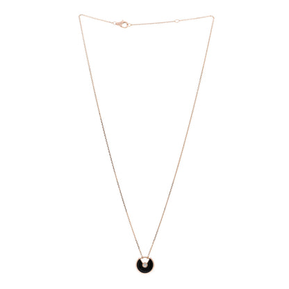 Cartier 18K Pink Gold Diamond Black Onyx XS Amulette de Cartier Pendant Necklace 3 of 5