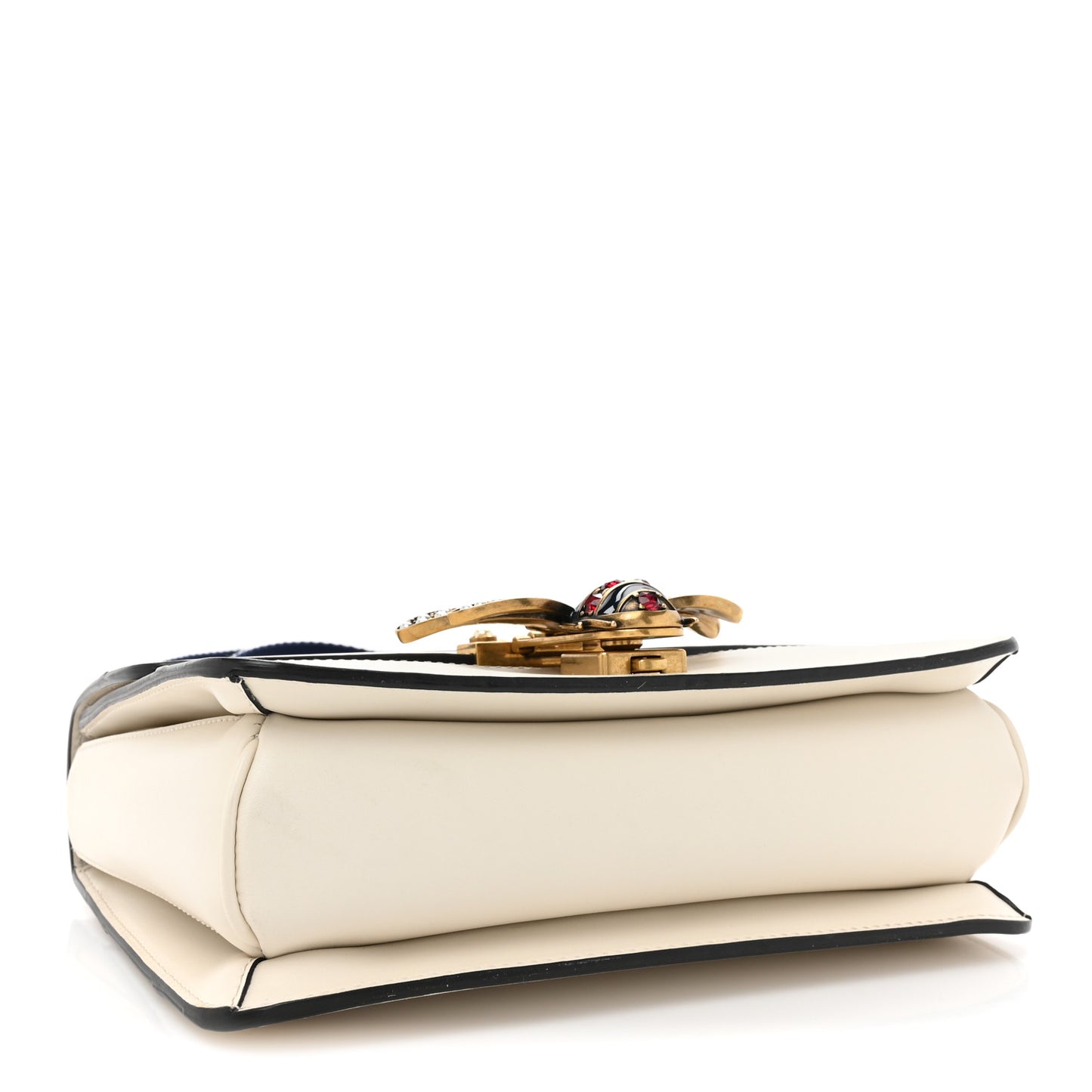 Calfskin Sylvie Web Queen Margaret Shoulder Bag White