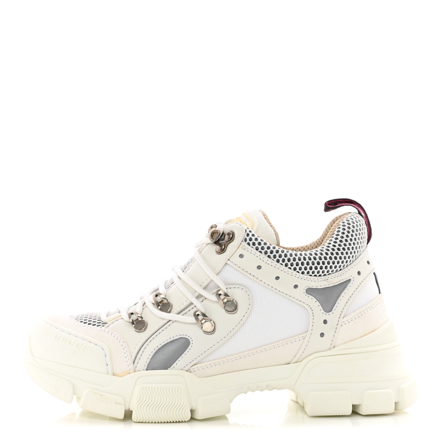 Gucci X SEGA Mesh Calfskin Suede Removable Crystals Womens Flashtrek Sneakers 38.5 Great White 1 of 14