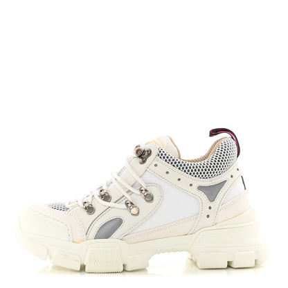 Gucci X SEGA Mesh Calfskin Suede Removable Crystals Womens Flashtrek Sneakers 38.5 Great White 1 of 14
