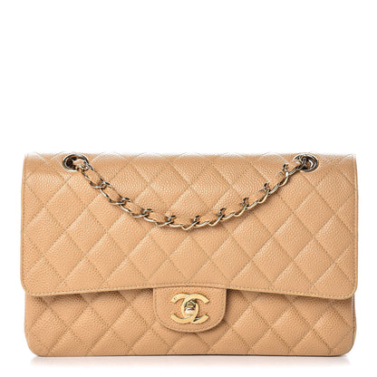 Chanel Caviar Quilted Medium Double Flap Beige 1 of 12