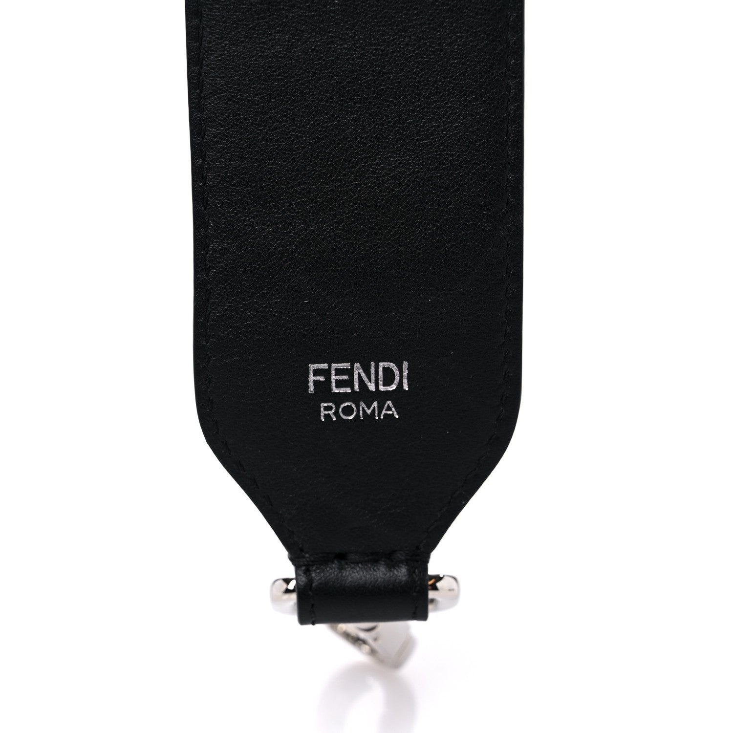 Fendi Velvet Tapestry Calfskin FF Reloaded Mini Strap You White Black 3 of 4