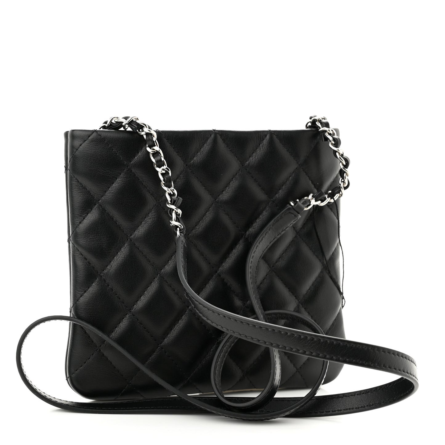 Lambskin Quilted Crossbody Bag Black