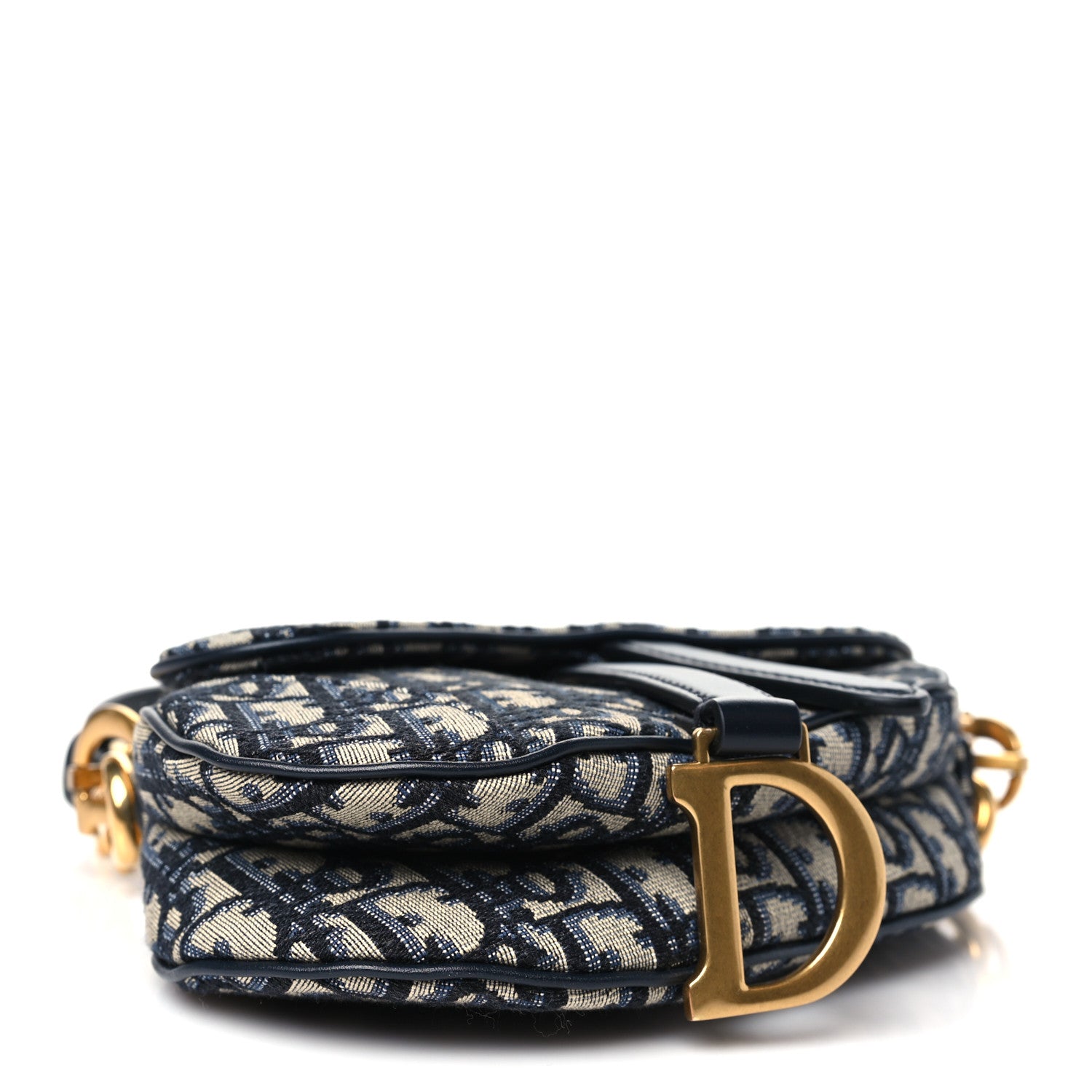 Christian Dior Oblique Mini Saddle Bag With Strap Blue 4 of 11