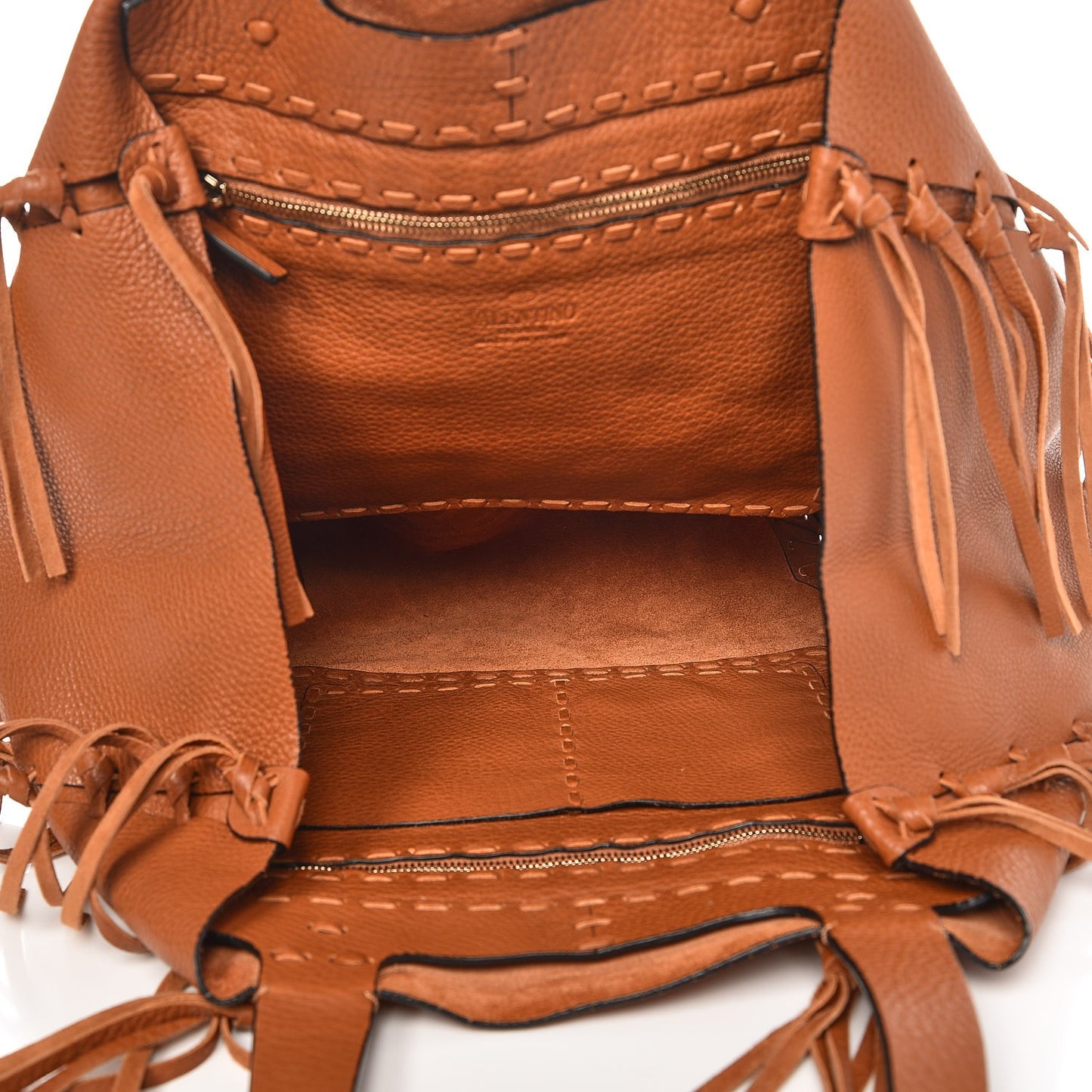 Grained Calfskin C-Rockee Fringe Tote Light Cuir