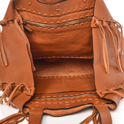 Valentino Garavani Grained Calfskin C-Rockee Fringe Tote Light Cuir 5 of 6