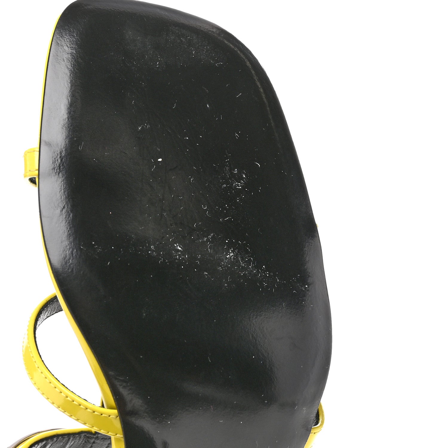 Gucci Patent Calfskin Horsebit Divine 75mm Slide Sandals 38.5 Acid Lime 9 of 10
