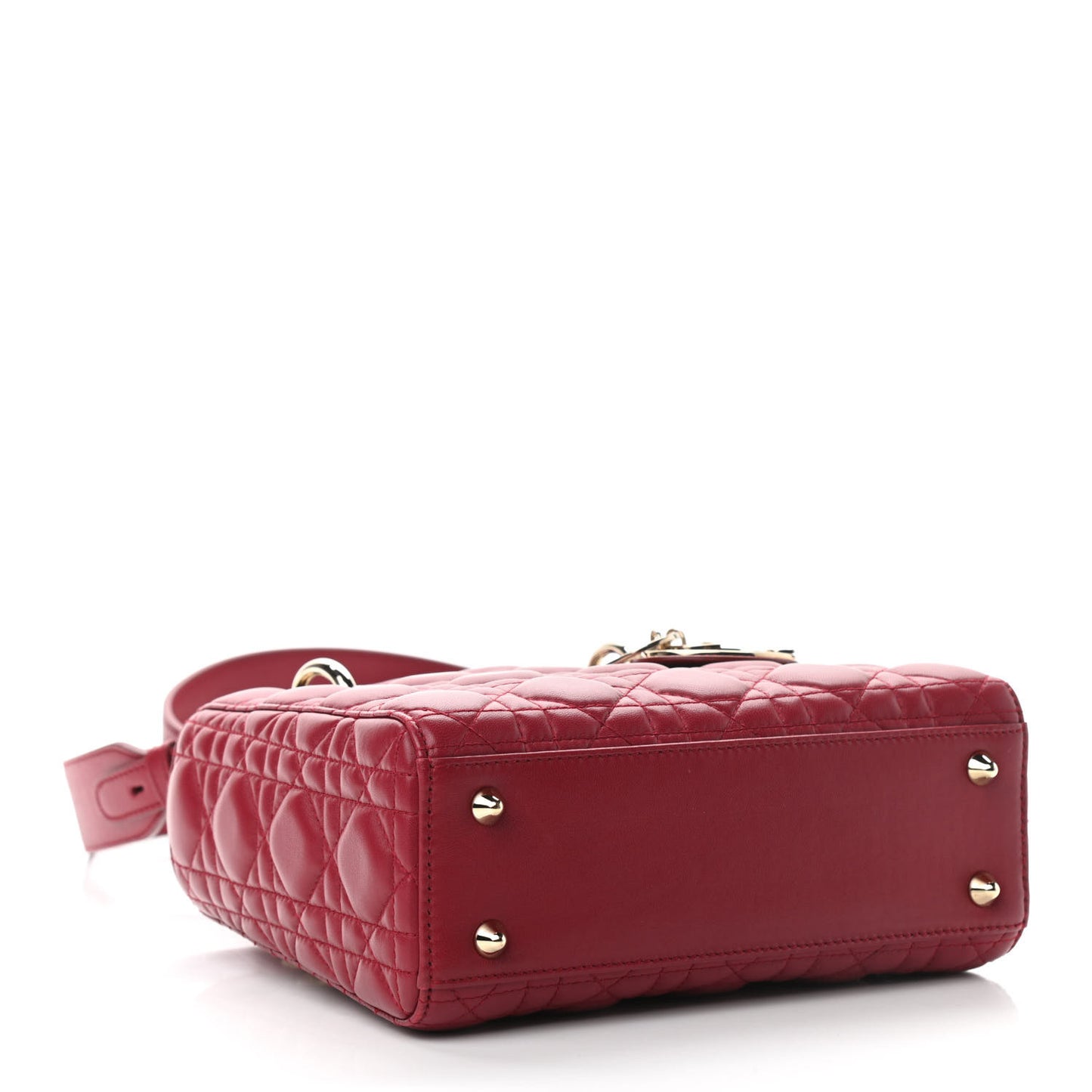 Lambskin Cannage Small Lucky Badges My Lady Dior Red