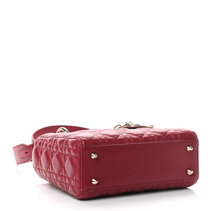 Christian Dior Lambskin Cannage Small Lucky Badges My Lady Dior Red 4 of 13