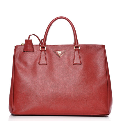 Prada Saffiano Large Galleria Double Zip Tote Fuoco 1 of 12
