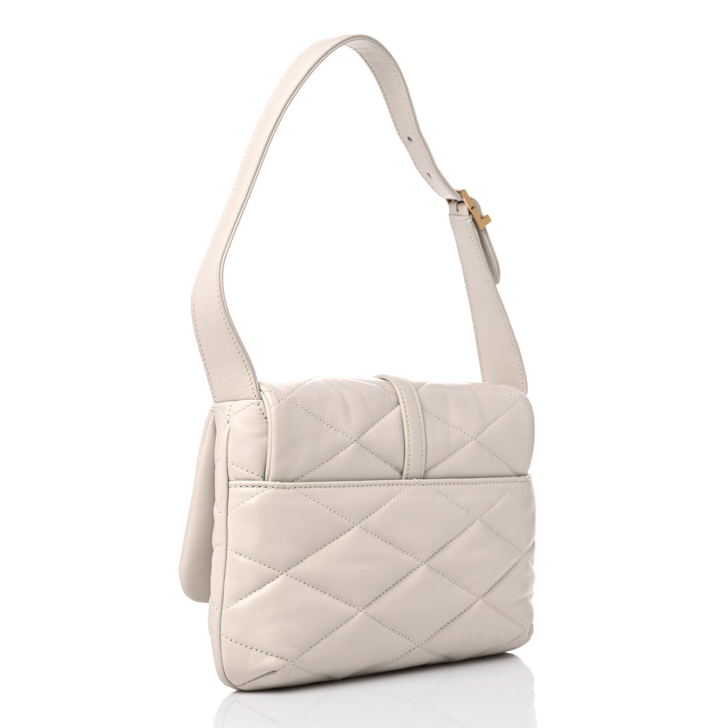Lambskin Quilted Le 57 Diamond Shoulder Bag Crema Soft