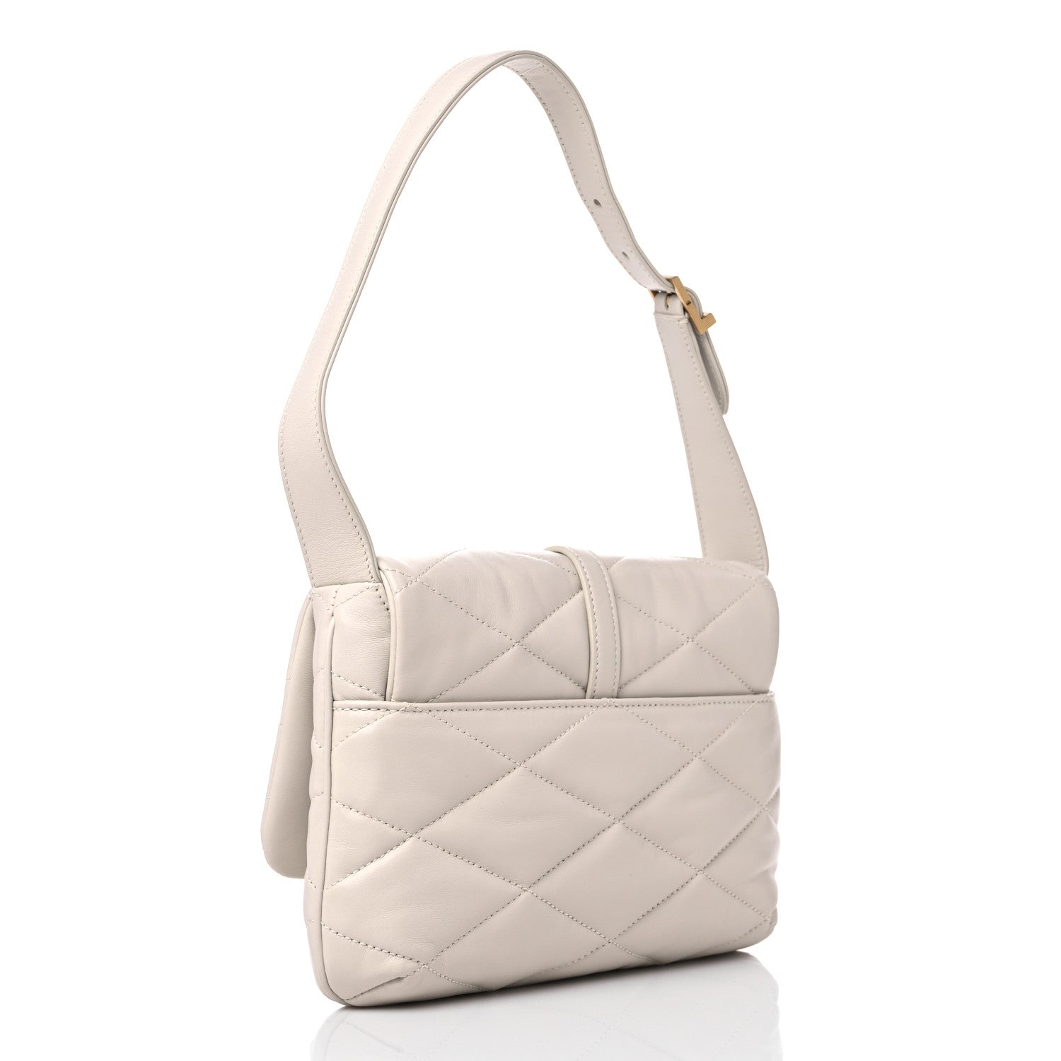 Saint Laurent Lambskin Quilted Le 57 Diamond Shoulder Bag Crema Soft 3 of 11