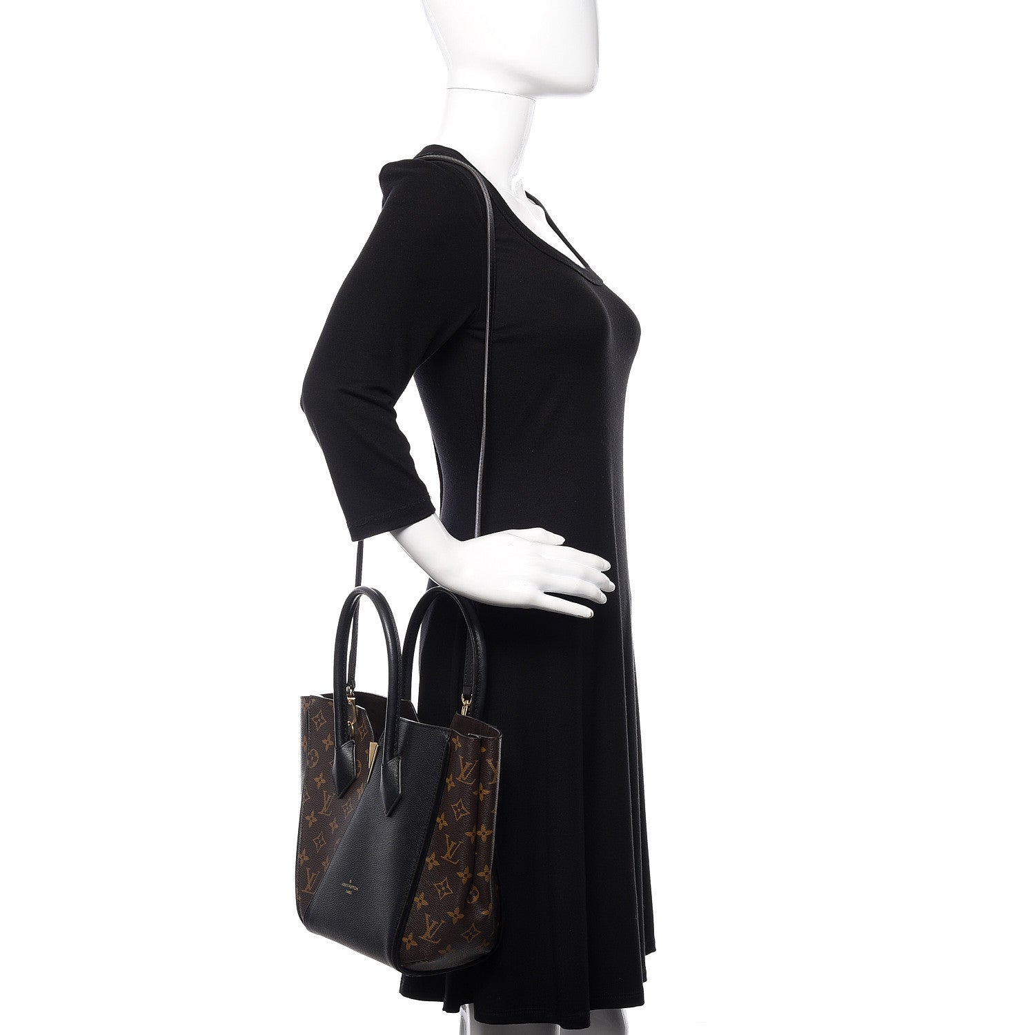 Louis Vuitton Calfskin Monogram Kimono Tote PM Black 3 of 10