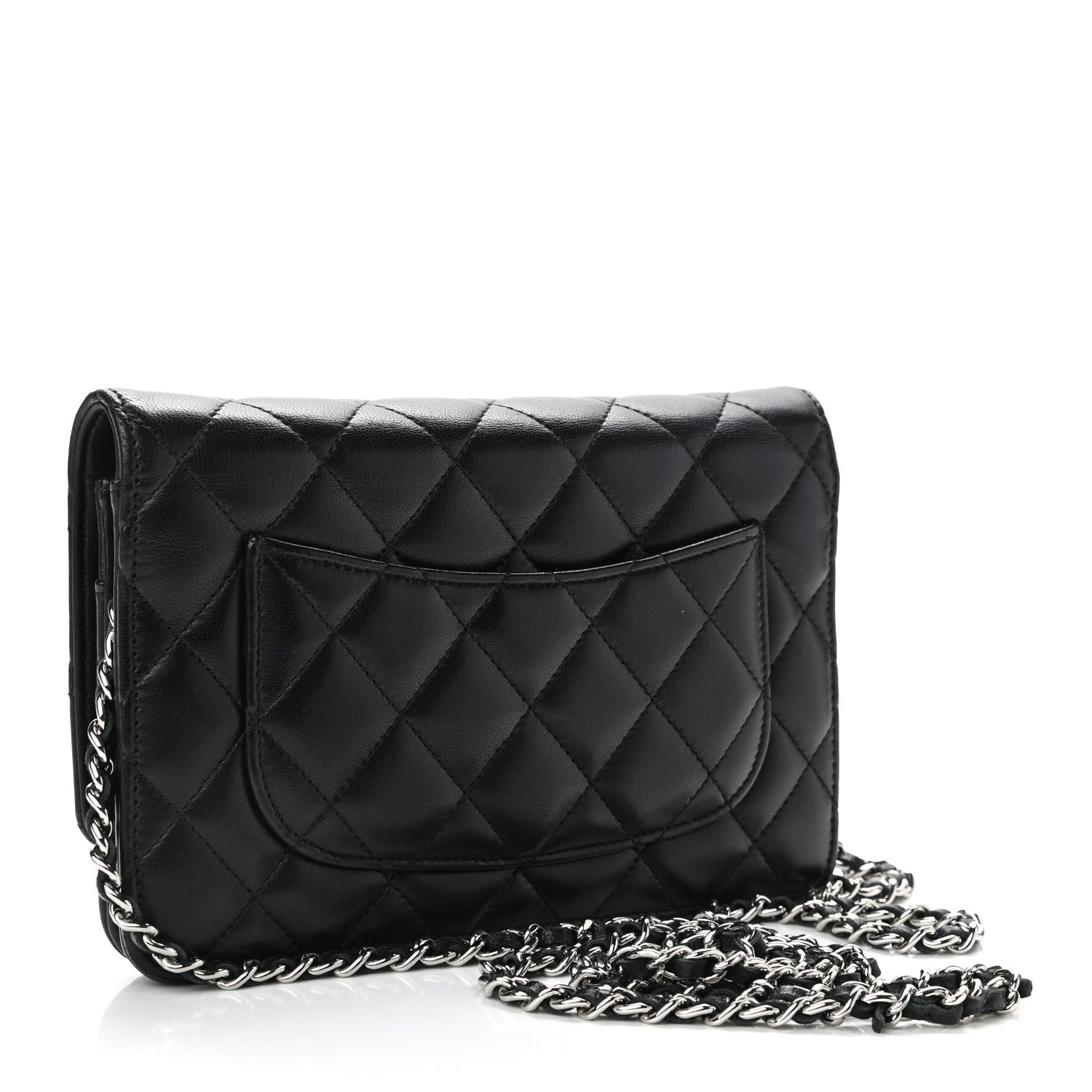 Chanel Lambskin Quilted Wallet On Chain WOC Black 3 of 12