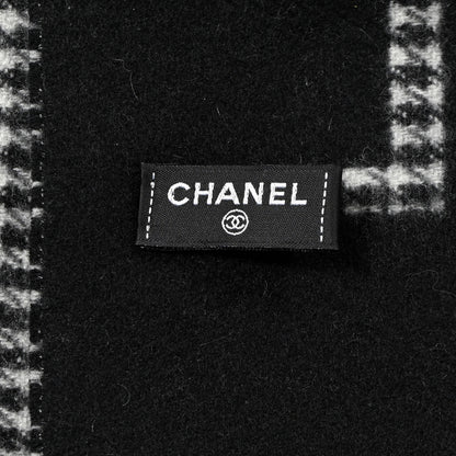 Chanel Cashmere CC Stole Black Grey 5 of 5