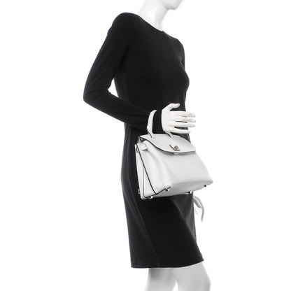MCM Grained Calfskin Medium Milla Convertible Backpack White Flake 3 of 13