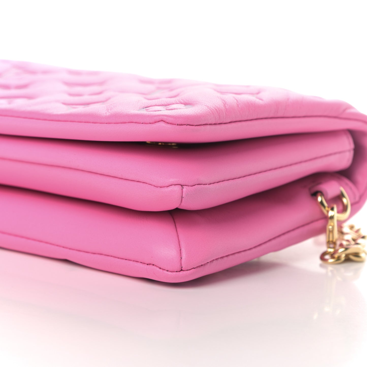 Lambskin Embossed Monogram Vuittamins Pochette Coussin Rose Violet