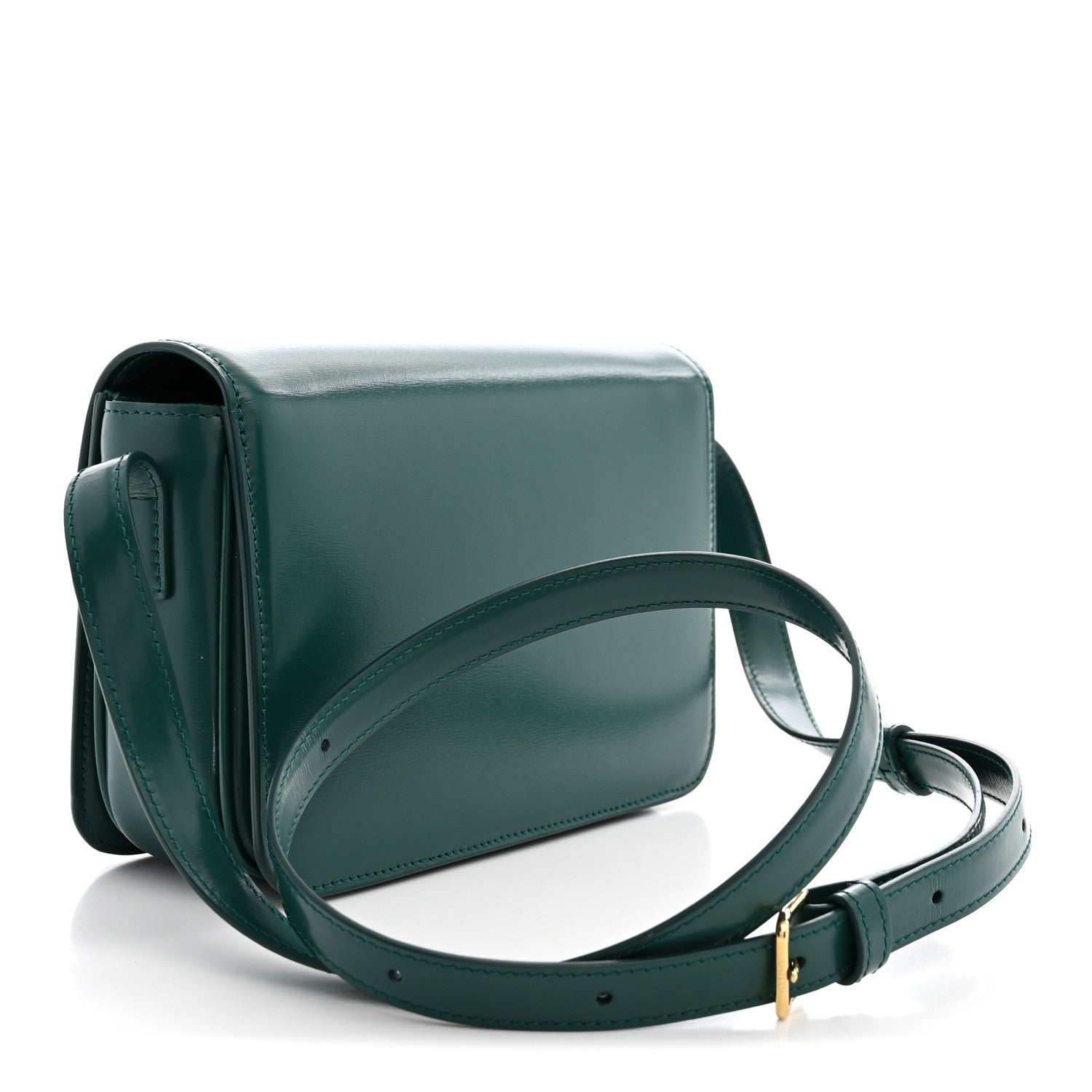 Celine Shiny Calfskin Teen Cuir Triomphe Pine Green 2 of 10