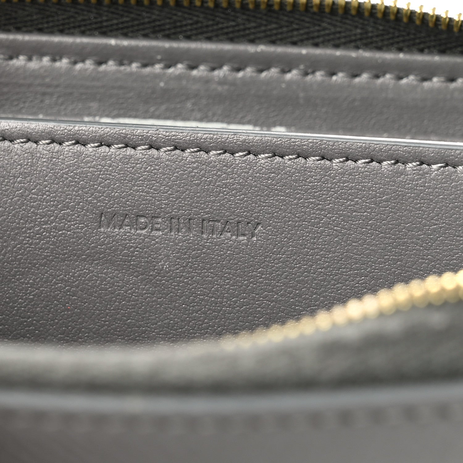 Celine Grained Calfskin Compact Zipped Wallet Grey 7 of 10