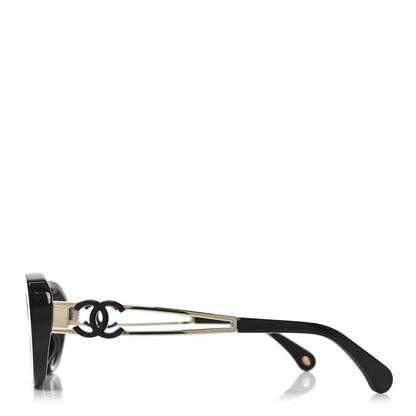 Chanel Acetate Oval Sunglasses 71730A Black 3 of 6