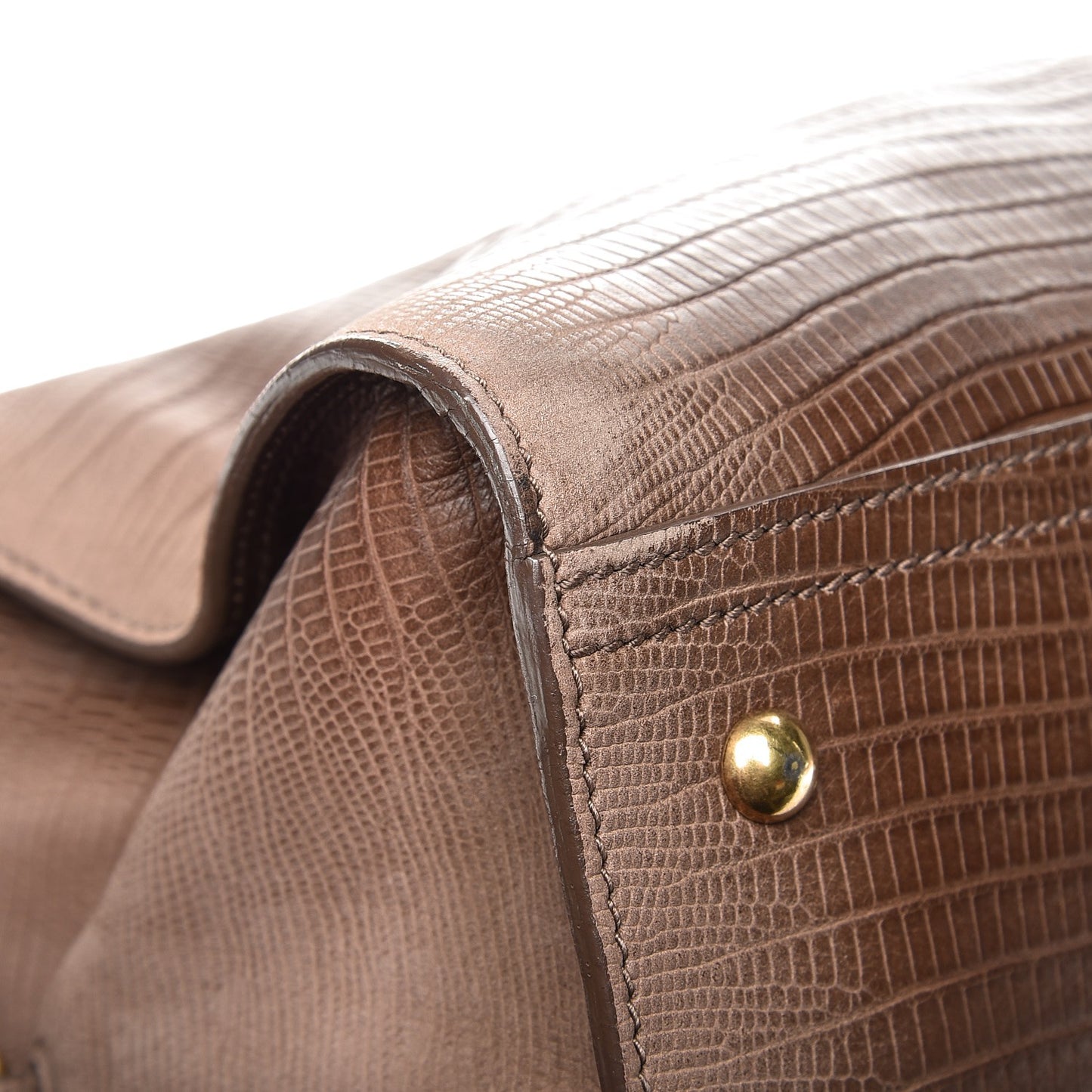 Lizard Calfskin Embossed Medium Cabas ChYc Brown