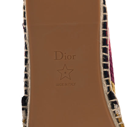 Christian Dior Canvas Embroidered Perforated Stripe Granville Espadrille 40.5 Multicolor 6 of 10