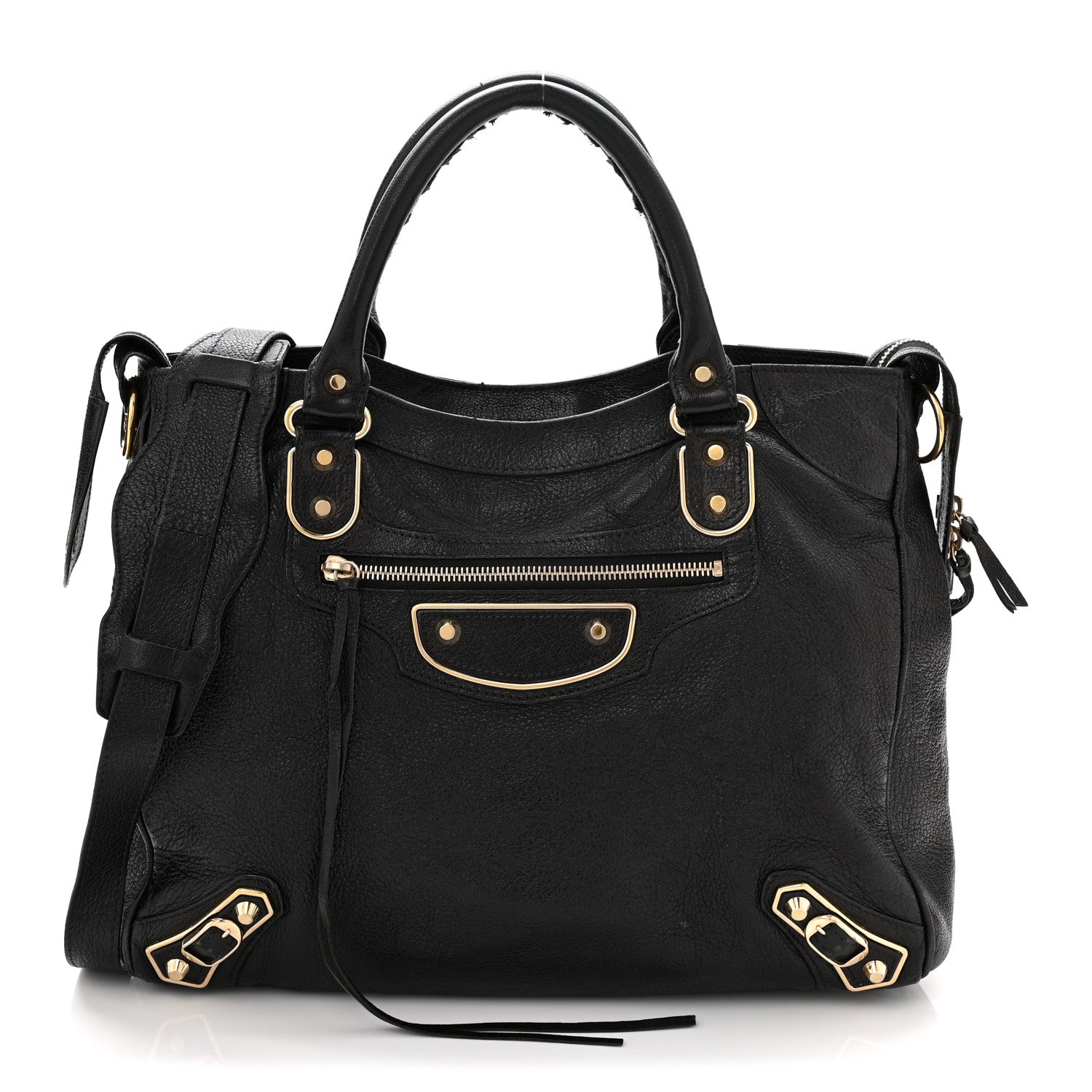 Balenciaga Chevre Gold Metallic Edge Hardware Velo Black 1801806