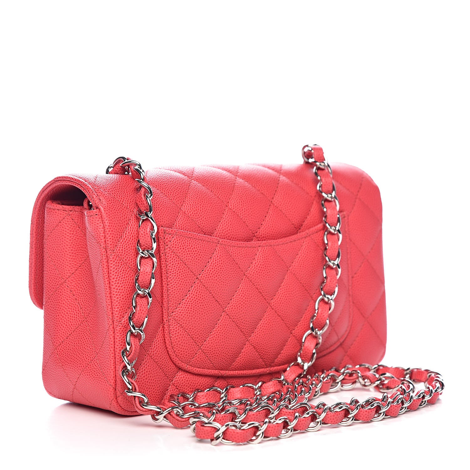 Chanel Caviar Quilted Mini Rectangular Flap Dark Pink 3 of 10