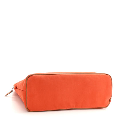Hermes Cotton Canvas Bolide Travel Cosmetic Pouch MM Feu 4 of 9