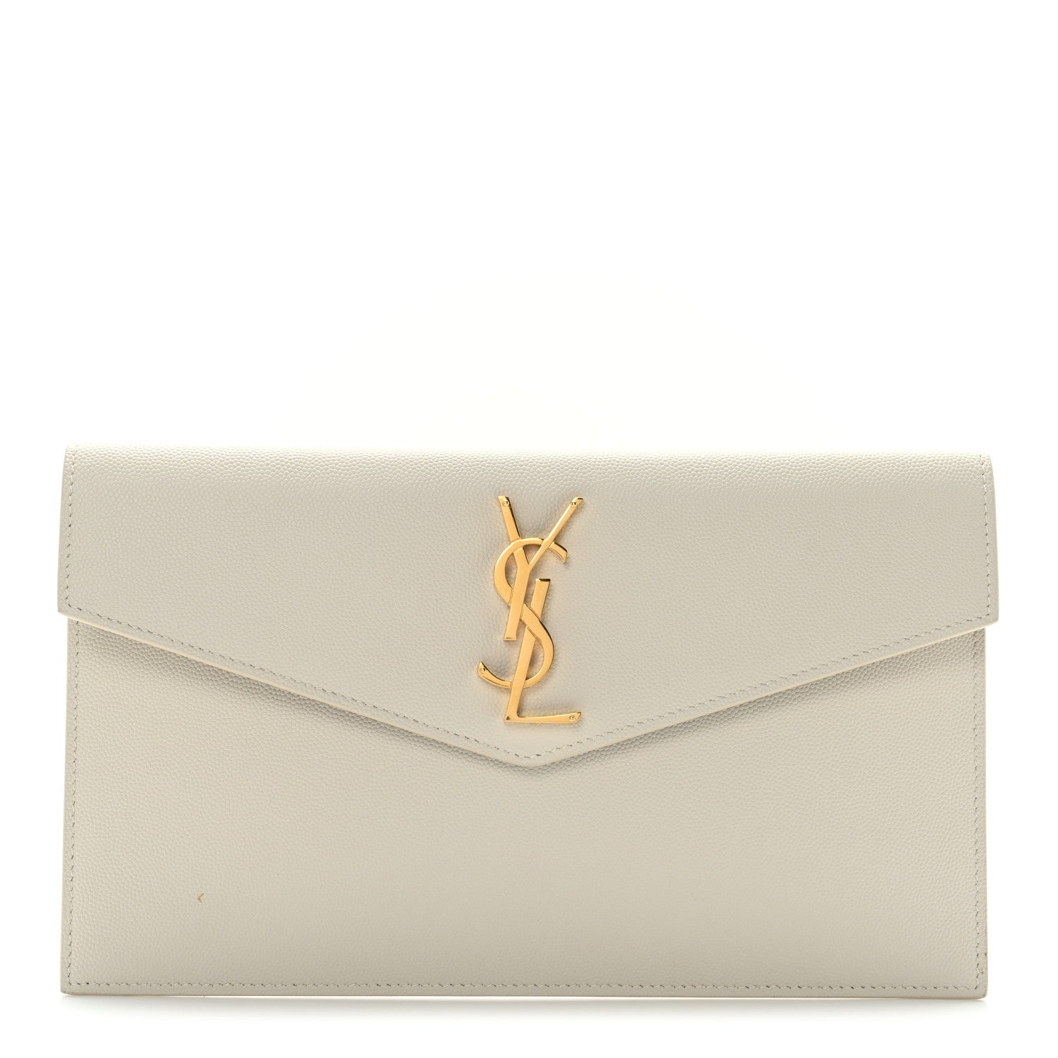 Saint Laurent Grain De Poudre Uptown Pouch Blanc Vintage 1 of 11