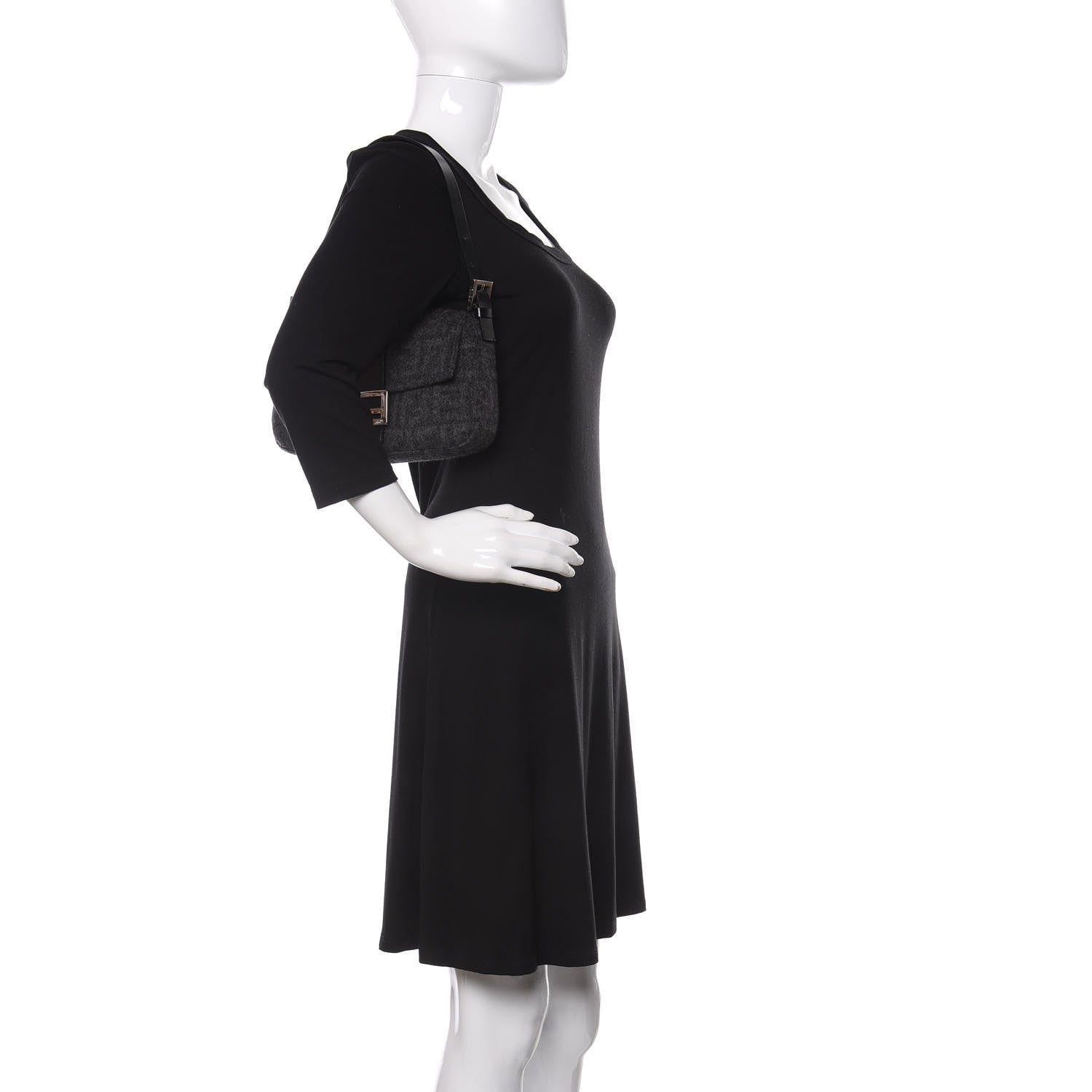 Fendi Wool Zucca Baguette Grey 2 of 9